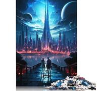 1000 Pieces Jigsaw Puzzle Future Love Story Square Puzzle for for Adults Children, Wooden Puzzle Game 1000pcs (75x50cm)