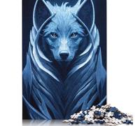 1000 Pieces Jigsaw Puzzle Geometric Wolf Square Puzzle for for Adults Children, Wooden Puzzle Game 1000pcs (75x50cm)