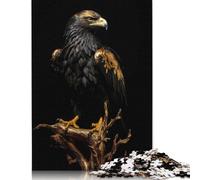 1000 Pieces Jigsaw Puzzle Gold Dark Eagle Square Puzzle for for Adults Children, Wooden Puzzle Game 1000pcs (75x50cm)