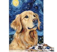 1000 Pieces Jigsaw Puzzle Golden Retriever Night Jigsaw Puzzles for Adults Paperboard Puzzles Challenging Game 1000pcs (38x26cm)