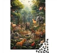1000 Pieces Jigsaw Puzzle Jungle Animals Jigsaw Puzzles for Adults Paper Board Puzzles Challenging Game 1000pcs (38x26cm)