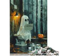 1000 Pieces Jigsaw Puzzle Just A Ghost Pooping Jigsaw Puzzles for Adults Woodenboard Puzzles Challenging Game 1000pcs (75x50cm)