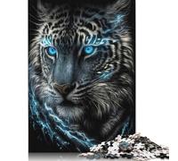 1000 Pieces Jigsaw Puzzle Magic Frost Tiger Square Puzzle for for Adults Children, Wooden Puzzle Game 1000pcs (75x50cm)