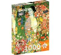 1000 Pieces Jigsaw Puzzle - Matte Finish, Soft Touch, Sturdy and Unique Pieces, Tight Fit, Vivid Colors, Missing Pieces Service - The Dancer - Klimt Famous Art Nouveau Modern Painting by ENJOY Puzzle