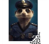 1000 Pieces Jigsaw Puzzle Meerkat Police Jigsaw Puzzles for Adults Paper Board Puzzles Challenging Game 1000pcs (38x26cm)