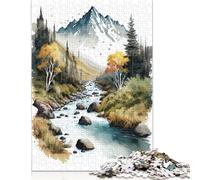 1000 Pieces Jigsaw Puzzle Mountain II Square Puzzle for for Adults Children, Wooden Puzzle Game 1000pcs (75x50cm)