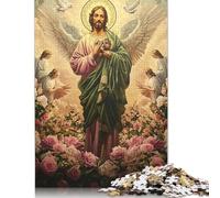 1000 Pieces Jigsaw Puzzle of Adult Art Christian Jesus Wooden Puzzle Educational Intellectual Jigsaws Fun Family Game 1000pcs (75x50cm)