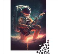 1000 Pieces Jigsaw Puzzle of Adult Astronaut Playing Guitar9485 Wooden Puzzle Educational Intellectual Jigsaws Fun Family Game 1000pcs (75x50cm)