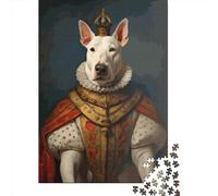 1000 Pieces Jigsaw Puzzle of Adult Bull Terrier King Wooden Puzzle Educational Intellectual Jigsaws Fun Family Game 1000pcs (75x50cm)