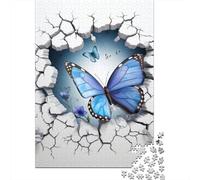 1000 Pieces Jigsaw Puzzle of Adult Butterfly Wooden Puzzle Educational Intellectual Jigsaws Fun Family Game 1000pcs (75x50cm)