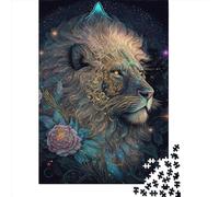 1000 Pieces Jigsaw Puzzle of Adult Cosmic Bloom Lion King Wooden Puzzle Educational Intellectual Jigsaws Fun Family Game 1000pcs (75x50cm)