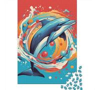 1000 Pieces Jigsaw Puzzle of Adult Dolphin Paper Puzzle Educational Intellectual Jigsaws Fun Family Game 1000pcs (38x26cm)