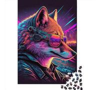 1000 Pieces Jigsaw Puzzle of Adult Fox Neon1 Paper Puzzle Educational Intellectual Jigsaws Fun Family Game 1000pcs (38x26cm)