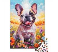 1000 Pieces Jigsaw Puzzle of Adult French Bulldog Paper Puzzle Educational Intellectual Jigsaws Fun Family Game 1000pcs (38x26cm)