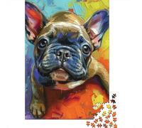 1000 Pieces Jigsaw Puzzle of Adult French Bulldog Paper Puzzle Educational Intellectual Jigsaws Fun Family Game 1000pcs (38x26cm)