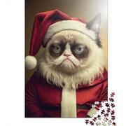 1000 Pieces Jigsaw Puzzle of Adult Funny Cat Santa Wooden Puzzle Educational Intellectual Jigsaws Fun Family Game 1000pcs (75x50cm)
