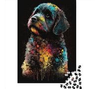 1000 Pieces Jigsaw Puzzle of Adult Paintsplash Puppy Paper Puzzle Educational Intellectual Jigsaws Fun Family Game 1000pcs (38x26cm)