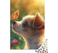 1000 Pieces Jigsaw Puzzle of Adult Pretty Dog Wooden Puzzle Educational Intellectual Jigsaws Fun Family Game 1000pcs (75x50cm)