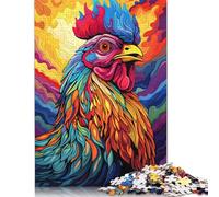 1000 Pieces Jigsaw Puzzle of Adult Vibrant Highland Rooster Paper Puzzle Educational Intellectual Jigsaws Fun Family Game 1000pcs (75x50cm)