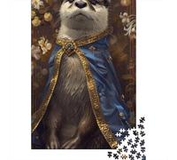 1000 Pieces Jigsaw Puzzle Otter King Jigsaw Puzzles for Adults Wooden Board Puzzles Challenging Game 1000pcs (75x50cm)