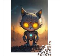 1000 Pieces Jigsaw Puzzle Space Mechanical Cat Jigsaw Puzzles for Adults Wooden Board Puzzles Challenging Game 1000pcs (75x50cm)