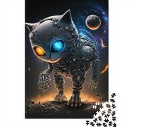 1000 Pieces Jigsaw Puzzle Space Mechanical Cat Jigsaw Puzzles for Adults Wooden Board Puzzles Challenging Game 1000pcs (75x50cm)
