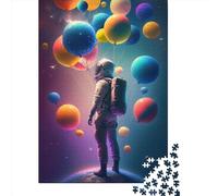 1000 Pieces Jigsaw Puzzle The_Balloon_Astronaut Jigsaw Puzzles for Adults Wooden Board Puzzles Challenging Game 1000pcs (75x50cm)