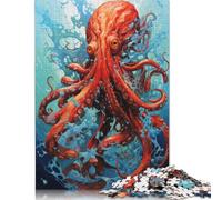 1000 Pieces Jigsaw Puzzle The Creepy Squid Square Puzzle for for Adults Children, Wooden Puzzle Game 1000pcs (75x50cm)