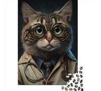 1000 Pieces Jigsaw Puzzle The Grumpy Cat Jigsaw Puzzles for Adults Wooden Board Puzzles Challenging Game 1000pcs (75x50cm)