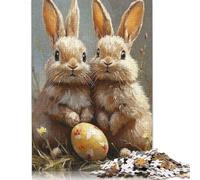 1000 Pieces Jigsaw Puzzle Two Bunnies And An Egg Square Puzzle for for Adults Children, Wooden Puzzle Game 1000pcs (75x50cm)