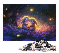 1000 Pieces Jigsaw Puzzle Two Bunnies Holding Heart Square Puzzle for for Adults Children, Wooden Puzzle Game 1000pcs (75x50cm)