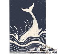 1000 Pieces Jigsaw Puzzle Whale Tail Splash Square Puzzle for for Adults Children, Wooden Puzzle Game 1000pcs (75x50cm)