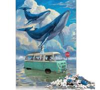 1000 Pieces Jigsaw Puzzle Whales Over Van Square Puzzle for for Adults Children, Wooden Puzzle Game 1000pcs (75x50cm)