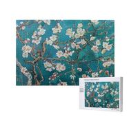 1000 Pieces Jigsaw Puzzle with Storage Box, almond blossom Printed Wooden Puzzle 75x50 CM for Adults Kids Family Fun Decorative Game