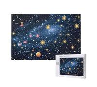 1000 Pieces Jigsaw Puzzle with Storage Box, Constellation Star Clusters Galaxies Printed Wooden Puzzle 75x50 CM for Adults Kids Family Fun Decorative Game
