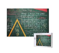 1000 Pieces Jigsaw Puzzle with Storage Box, Formulas Shapes Theory Math Lesson Word Printed Wooden Puzzle 75x50 CM for Adults Kids Family Fun Decorative Game