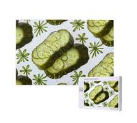 1000 Pieces Jigsaw Puzzle with Storage Box, Sushi Dill Pickles Printed Wooden Puzzle 75x50 CM for Adults Kids Family Fun Decorative Game