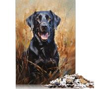1000 Pieces Jigsaw Puzzles Black Labrador Retrieve Creative Square Jigsaw Puzzles for Adults And Wooden Puzzles Challenging Game 1000pcs (75x50cm)