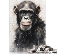 1000 Pieces Jigsaw Puzzles 'Chimpanzee Primate Majesty Creative Square Jigsaw Puzzles for Adults And Wooden Puzzles Challenging Game 1000pcs (75x50cm)