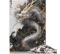 1000 Pieces Jigsaw Puzzles Chinese Dragon Creative Square Jigsaw Puzzles for Adults & Paper Puzzles Challenging Game 1000pcs (75x50cm)