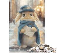 1000 Pieces Jigsaw Puzzles Cute Bunny Postman in Christmas Winter Scene Jigsaw Puzzles for Adults Paperboard Puzzles Challenging Game Puzzles 38x26cm/1000pcs
