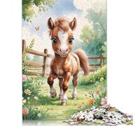 1000 Pieces Jigsaw Puzzles Cute Foal in Meadow Watercolor Creative Square Jigsaw Puzzles for Adults And Paper Puzzles Challenging Game 38x26cm/1000pcs