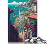 1000 Pieces Jigsaw Puzzles Fira Pixel Art Creative Square Jigsaw Puzzles for Adults And Wooden Puzzles Challenging Game 1000pcs (75x50cm)
