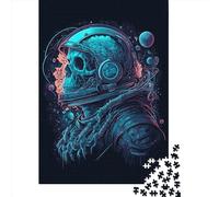 1000 Pieces Jigsaw Puzzles for Adult Astronaut Skull Face Puzzle Creative Rectangular Wooden Jigsaw for Friends Family 1000pcs (75x50cm)