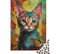 1000 Pieces Jigsaw Puzzles for Adult Baby Cat in Watercolor Puzzle Creative Rectangular Paper Jigsaw for Friends Family 1000pcs (38x26cm)