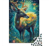 1000 Pieces Jigsaw Puzzles for Adult Deer Puzzle Creative Rectangular Paper Jigsaw for Friends Family 1000pcs (38x26cm)