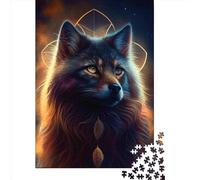 1000 Pieces Jigsaw Puzzles for Adult Dream Catcher Cat Puzzle Creative Rectangular Wooden Jigsaw for Friends Family 1000pcs (75x50cm)