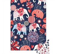 1000 Pieces Jigsaw Puzzles for Adult Elephant Puzzle Creative Rectangular Paper Jigsaw for Friends Family 1000pcs (38x26cm)