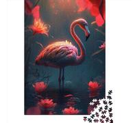 1000 Pieces Jigsaw Puzzles for Adult Floral Fantasy Flamingo Puzzle Creative Rectangular Wooden Jigsaw for Friends Family 1000pcs (75x50cm)