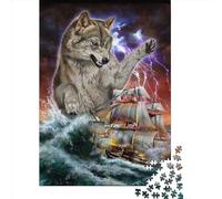 1000 Pieces Jigsaw Puzzles for Adult Monster Titan Wolf Kraken Puzzle Creative Rectangular Paper Jigsaw for Friends Family 1000pcs (38x26cm)